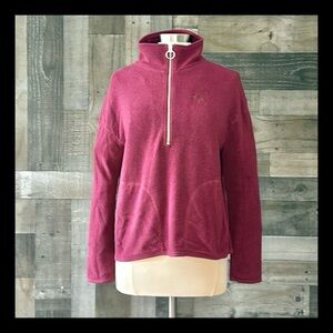 Victoria’s Secret PINK teddy bear half zip sweater size small preppy retro Y2K